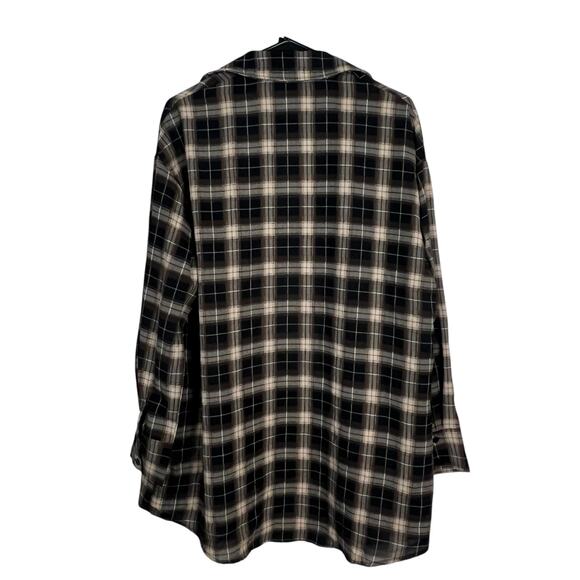 PrettyLittleThing Oversized Plaid Flannel Button Down Shirt Women’s US 4 - Picture 2 of 8
